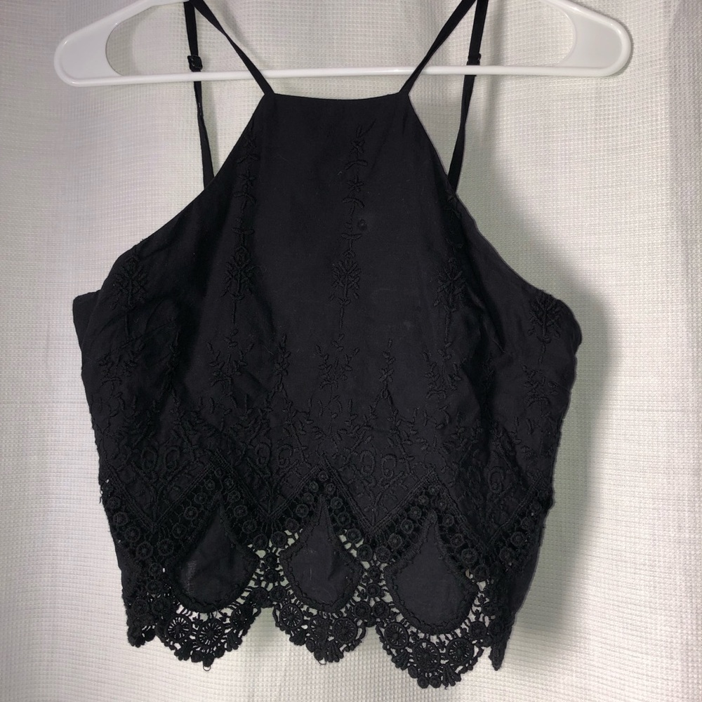 Kendall and Kylie brand black crop top